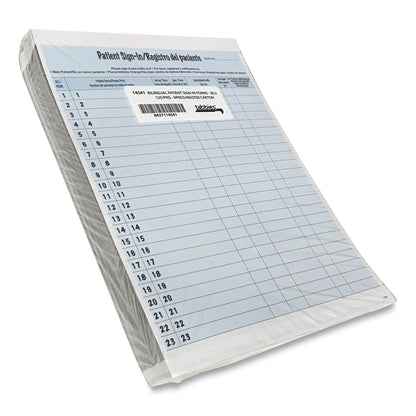 Tabbies HIPAA Labels, Patient Sign-In, 8.5 x 11, Blue, 23/Sheet, 125 Sheets/Pack