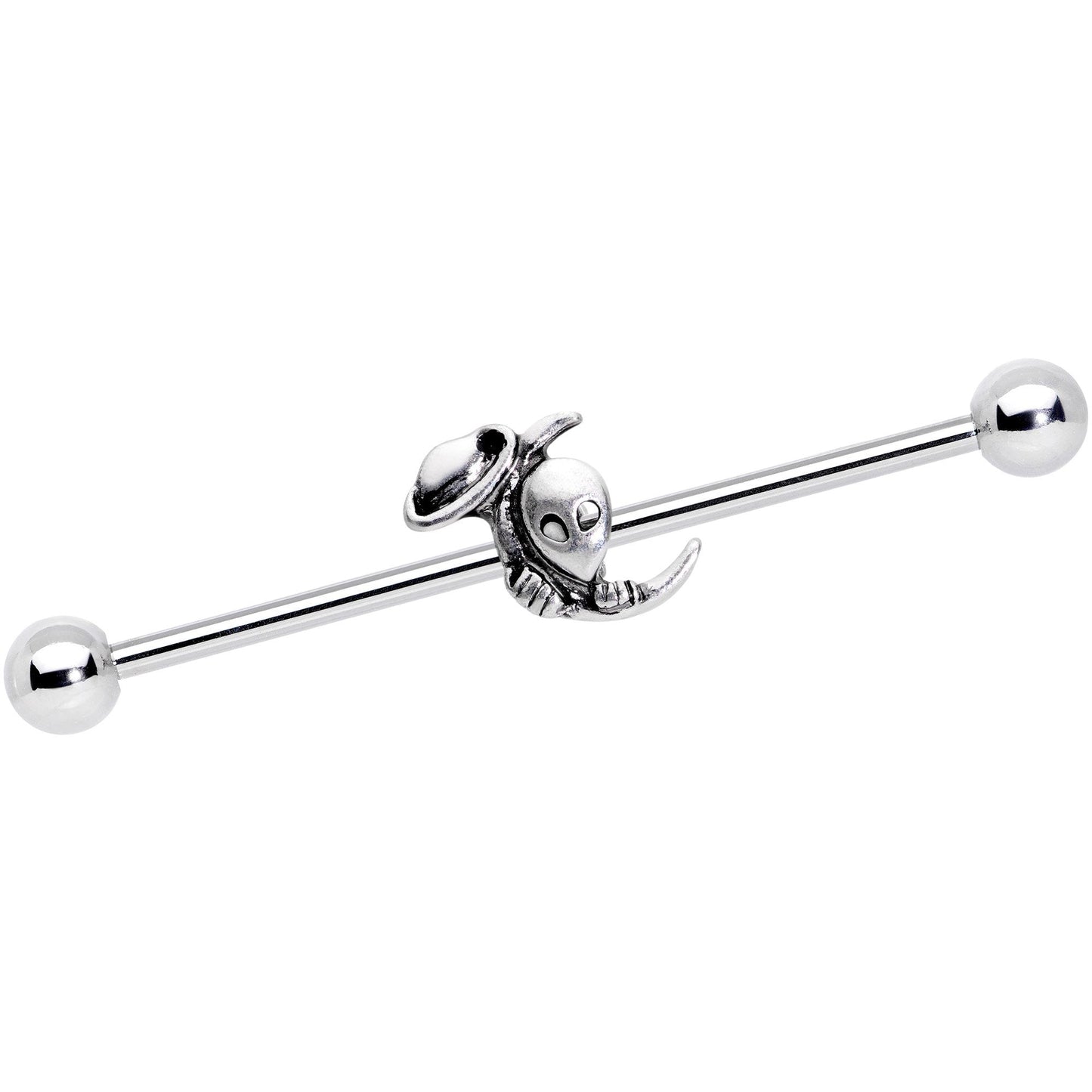 14G UFO Aliens Are Watching Industrial Barbell 38mm