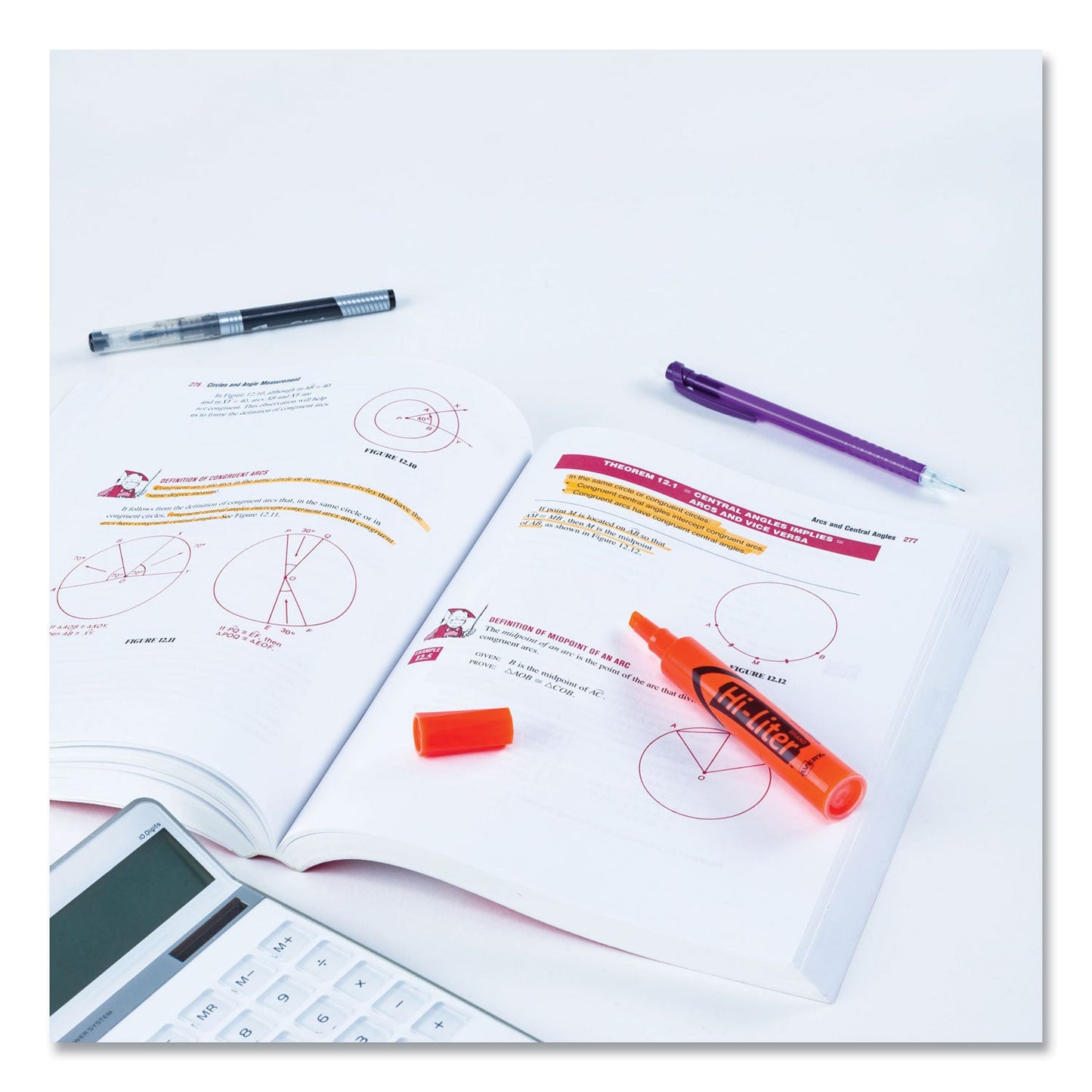 Avery HI-LITER Desk-Style Highlighters, Fluorescent Orange Ink, Chisel Tip, Orange/Black Barrel, Dozen