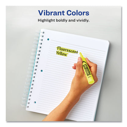 Avery HI-LITER Desk-Style Highlighter Value Pack, Fluorescent Yellow Ink, Chisel Tip, Yellow/Black Barrel, 36/Box