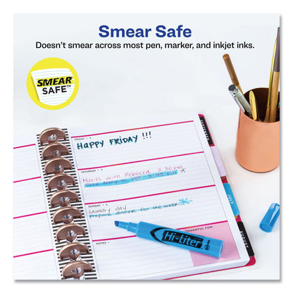 Avery HI-LITER Desk-Style Highlighters, Light Blue Ink, Chisel Tip, Light Blue/Black Barrel, Dozen