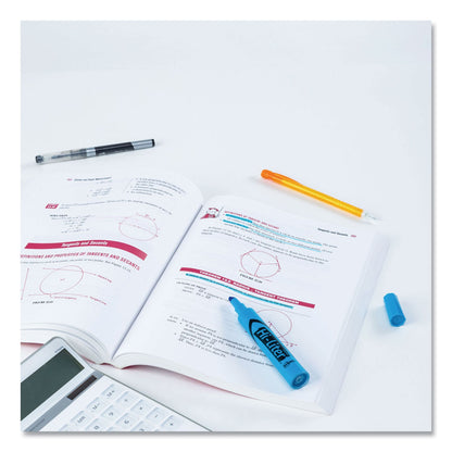 Avery HI-LITER Desk-Style Highlighters, Fluorescent Blue Ink, Chisel Tip, Blue/Black Barrel, Dozen
