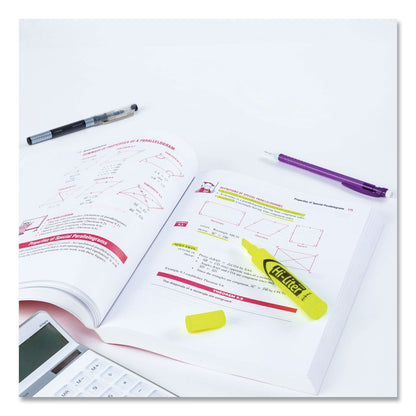 Avery HI-LITER Desk-Style Highlighters, Fluorescent Yellow Ink, Chisel Tip, Yellow/Black Barrel, Dozen