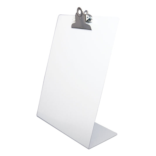 Saunders Free Standing Clipboard, Portrait Orientation, 1" Clip Capacity, Holds 8.5 x 11 Sheets, White