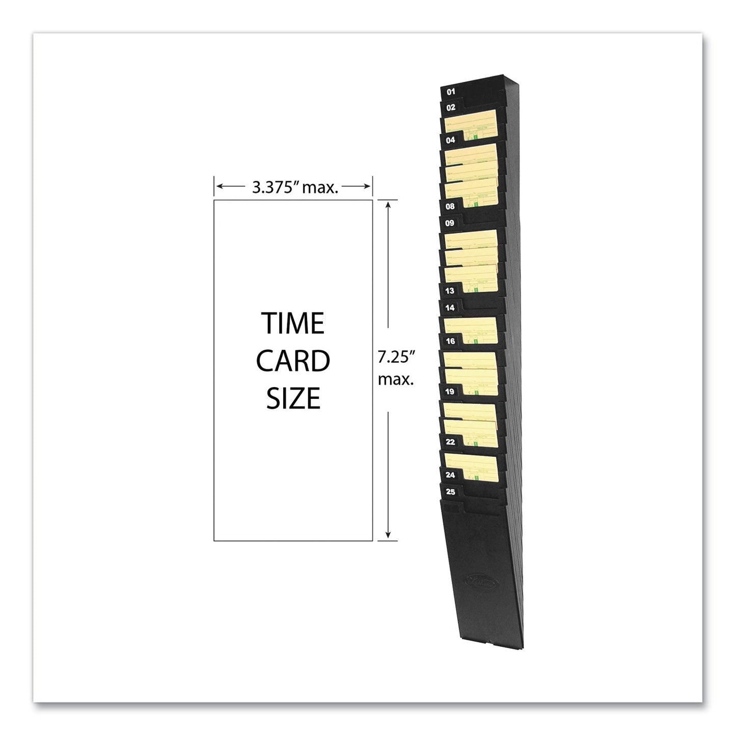 Lathem Time Card Rack for 7" Cards, 25 Pockets, ABS Plastic, Black