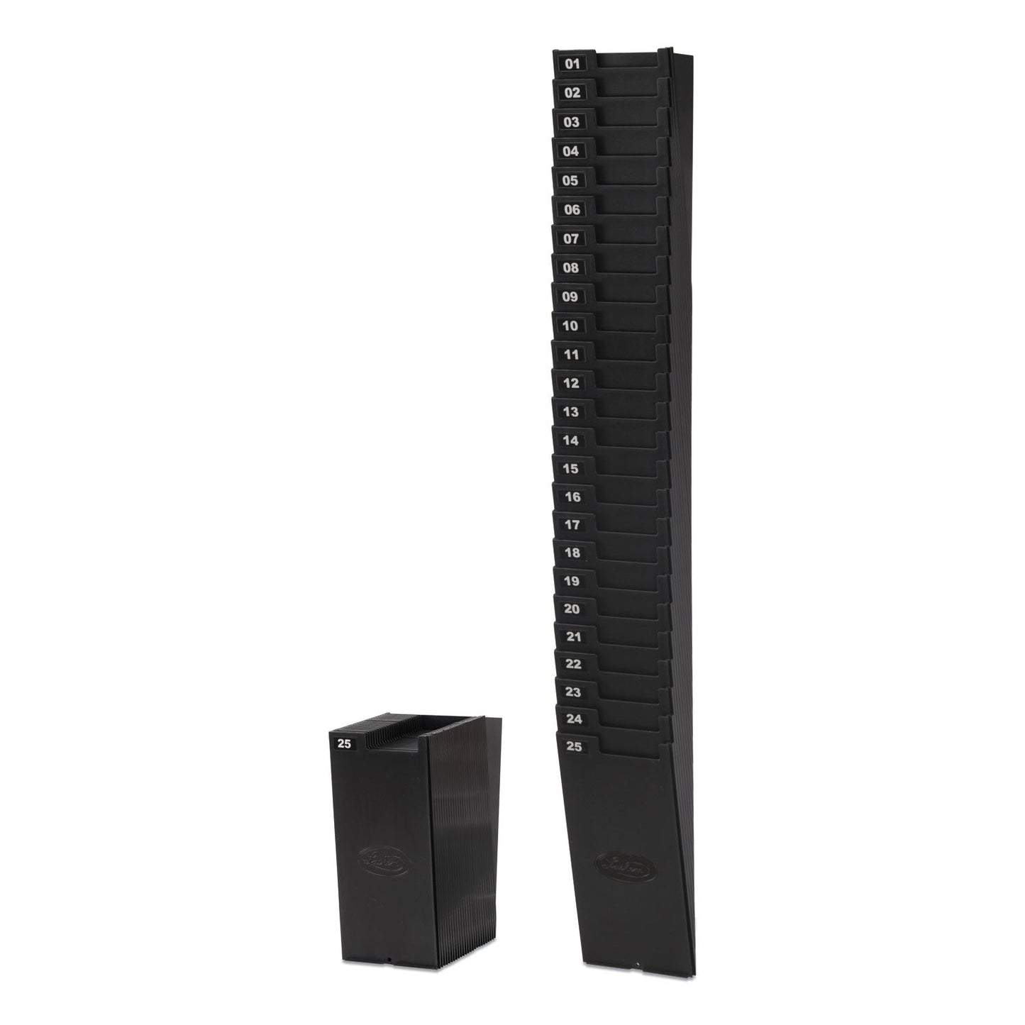 Lathem Time Card Rack for 7" Cards, 25 Pockets, ABS Plastic, Black