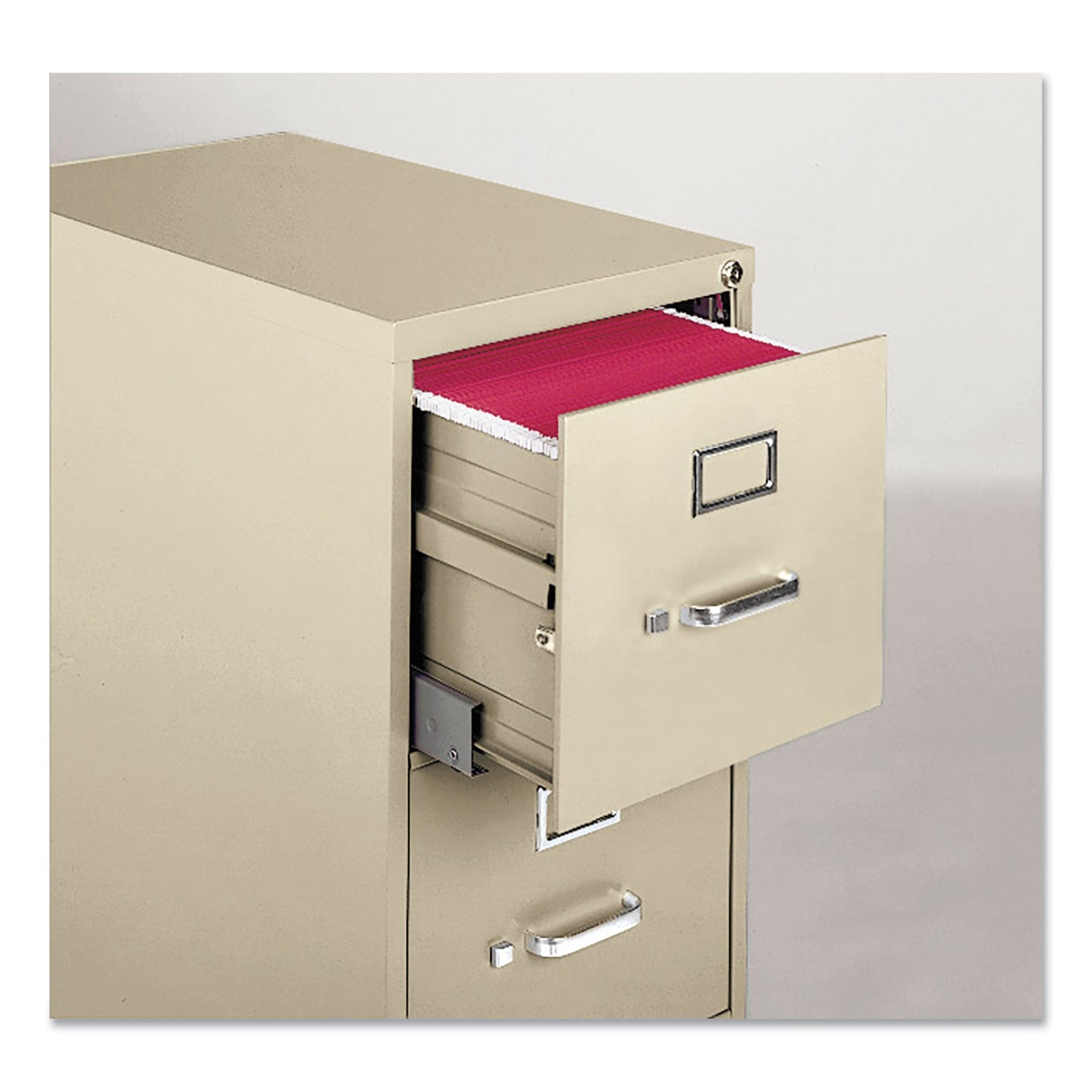 Alera Economy Vertical File, 4 Letter-Size File Drawers, Putty, 15" x 25" x 52"