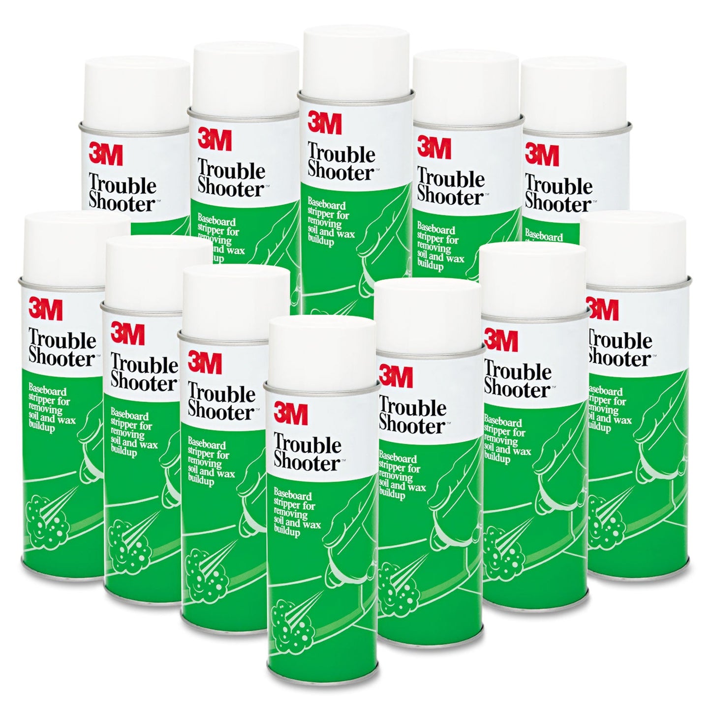 3M TroubleShooter Baseboard Stripper, 21 oz Aerosol Spray, 12/Carton