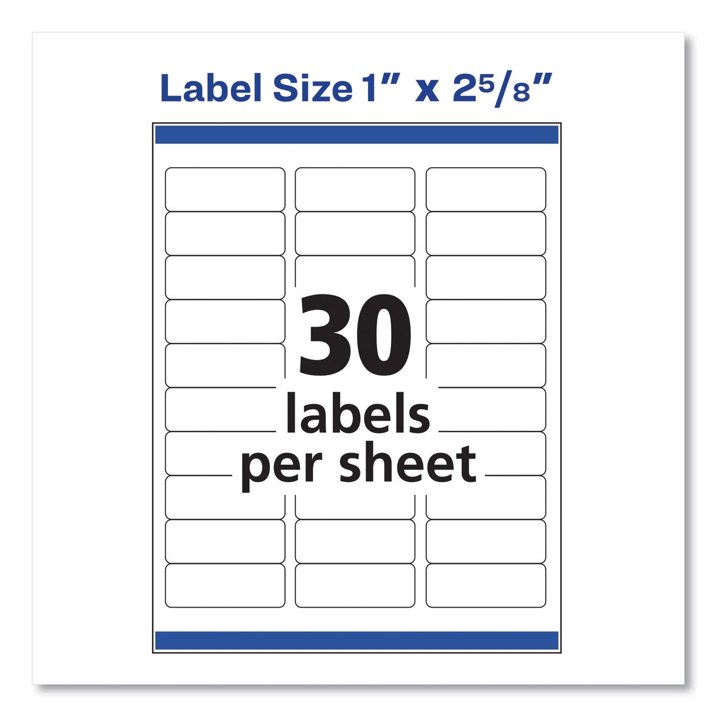 Avery Easy Peel White Address Labels w/ Sure Feed Technology, Inkjet Printers, 1 x 2.63, White, 30/Sheet, 25 Sheets/Pack