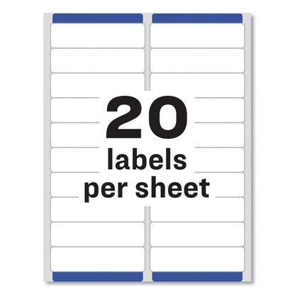 Avery Easy Peel White Address Labels w/ Sure Feed Technology, Laser Printers, 1 x 4, White, 20/Sheet, 250 Sheets/Box