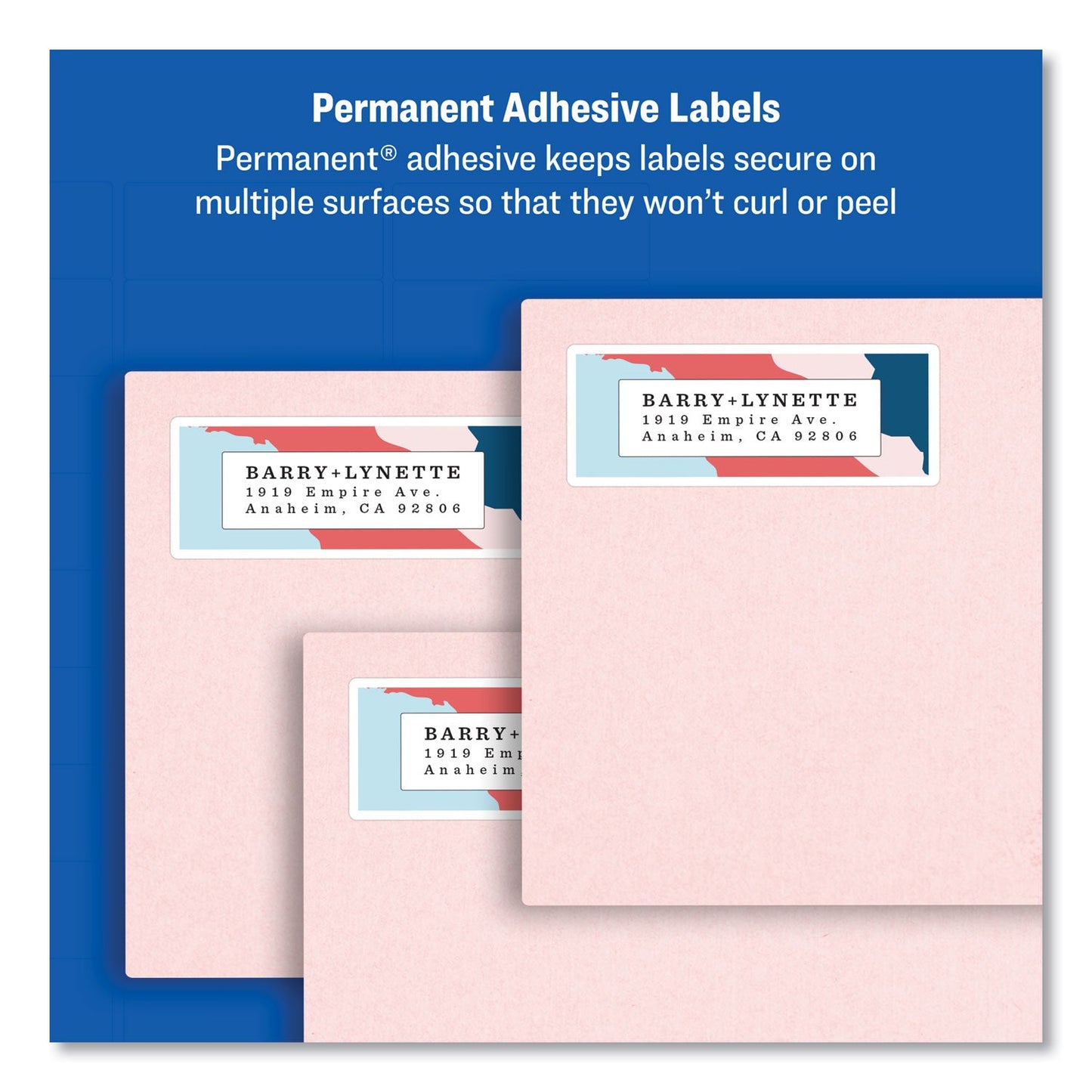 Avery Easy Peel White Address Labels w/ Sure Feed Technology, Laser Printers, 1 x 2.63, White, 30/Sheet, 500 Sheets/Box