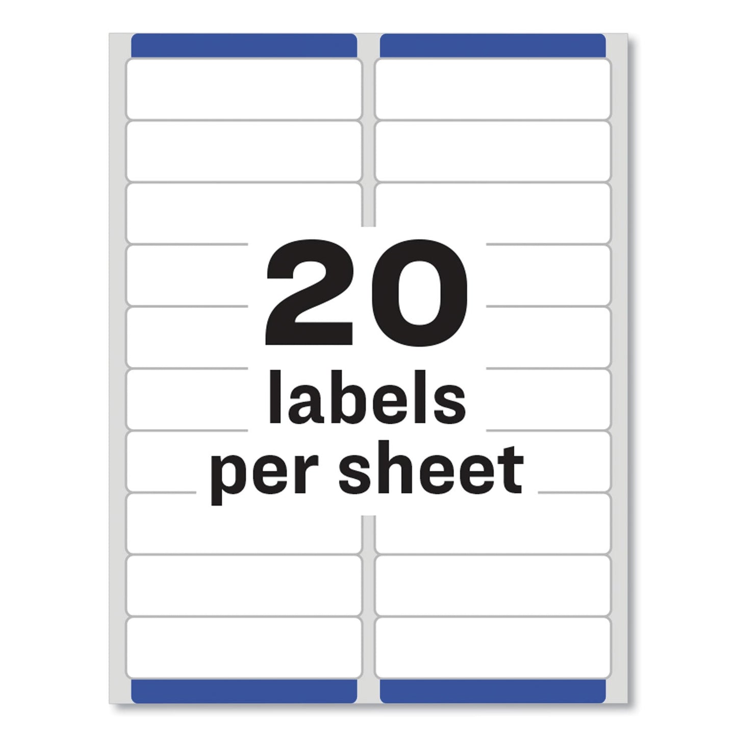 Avery Easy Peel White Address Labels w/ Sure Feed Technology, Inkjet Printers, 1 x 4, White, 20/Sheet, 25 Sheets/Pack