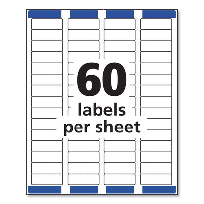 Avery Easy Peel White Address Labels w/ Sure Feed Technology, Laser Printers, 0.66 x 1.75, White, 60/Sheet, 25 Sheets/Pack