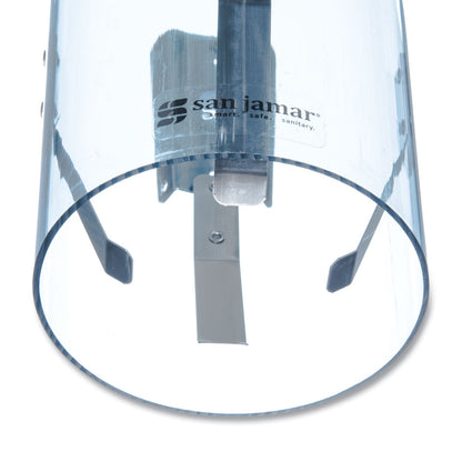 San Jamar Large Pull-Type Water Cup Dispenser, For 12 oz Cups, Translucent Blue