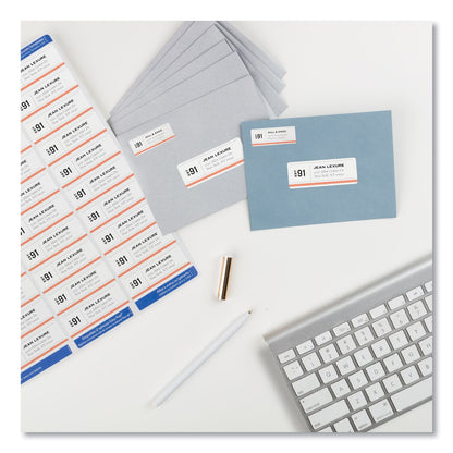 Avery Easy Peel White Address Labels w/ Sure Feed Technology, Laser Printers, 1 x 2.63, White, 30/Sheet, 25 Sheets/Pack