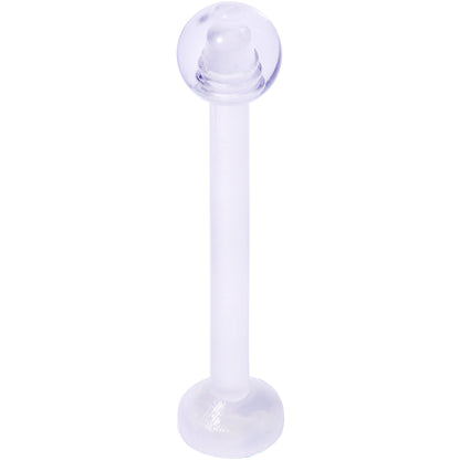 14G 5/8 Clear Flexible Bioplast Straight Barbell Retainer
