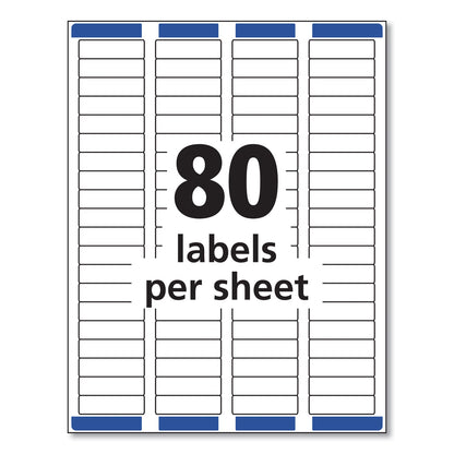 Avery Easy Peel White Address Labels w/ Sure Feed Technology, Laser Printers, 0.5 x 1.75, White, 80/Sheet, 25 Sheets/Pack