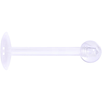 16G 3/8 Clear Flexible Bioplast Labret Monroe Tragus Retainer