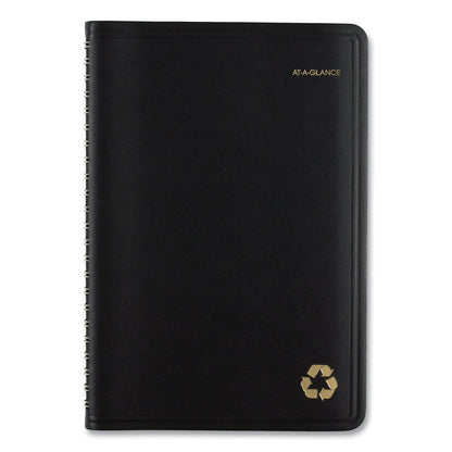 AT-A-GLANCE Recycled Weekly Block Format Appointment Book, 8.5 x 5.5, Black Cover, 12-Month (Jan to Dec): 2023
