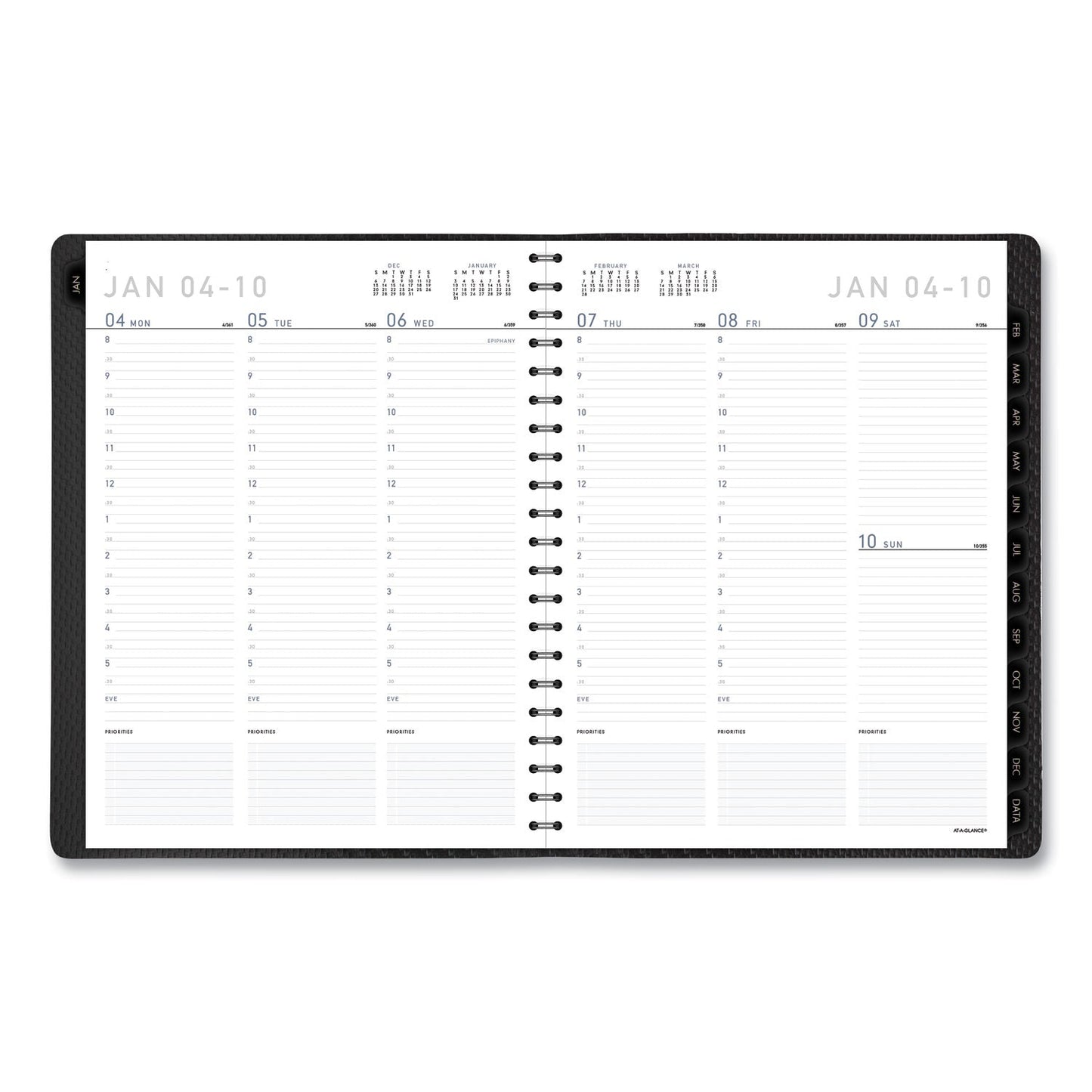 AT-A-GLANCE Contemporary Weekly/Monthly Planner, Vertical-Column Format, 11 x 8.25, Graphite Cover, 12-Month (Jan to Dec): 2023
