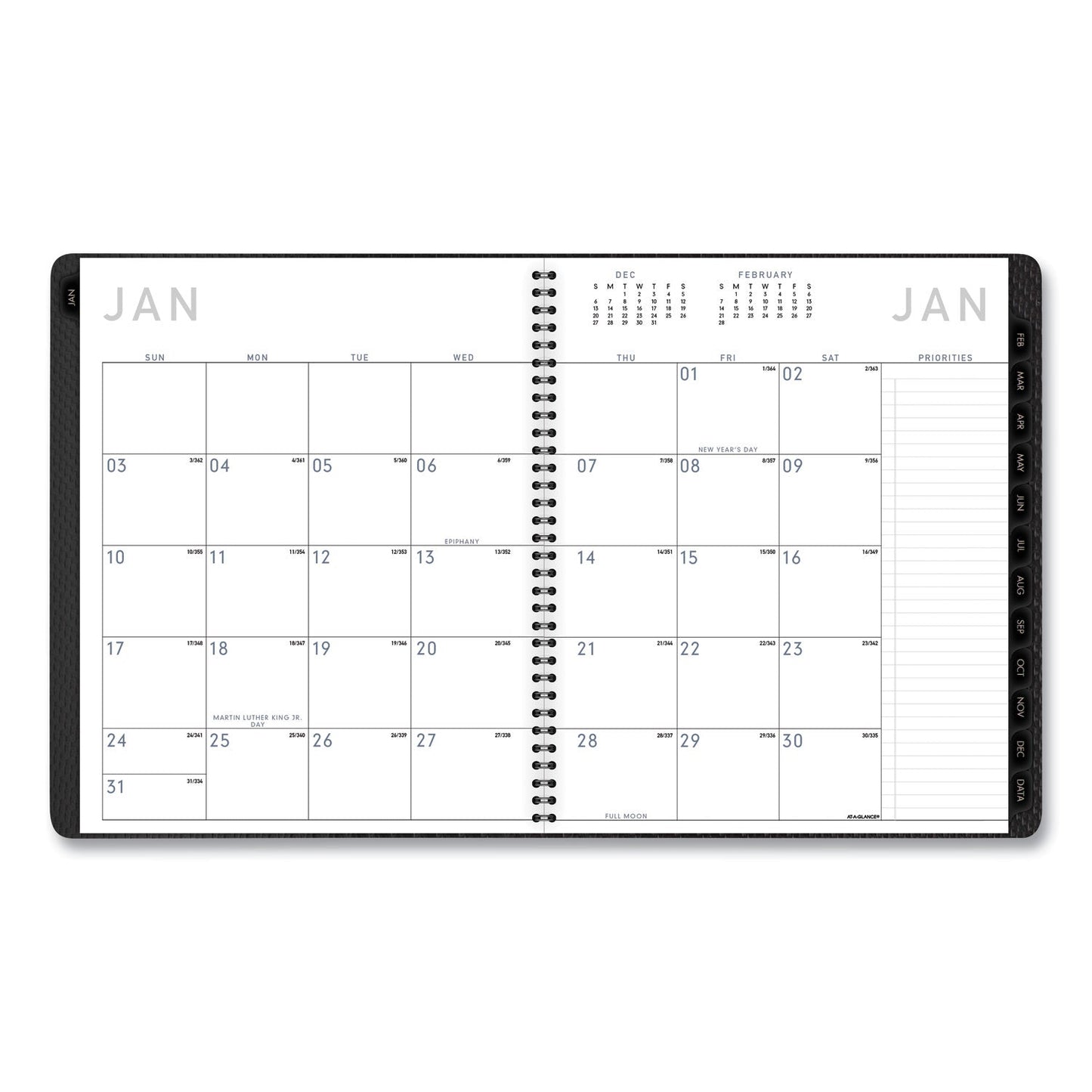 AT-A-GLANCE Contemporary Monthly Planner, Premium Paper, 11 x 9, Graphite Cover, 12-Month (Jan to Dec): 2023