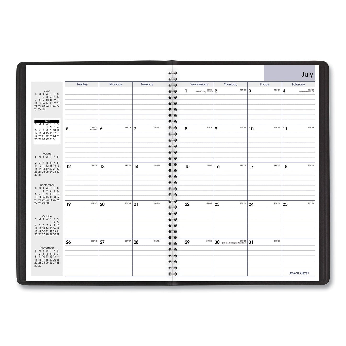 AT-A-GLANCE DayMinder Monthly Planner, Academic Year, Ruled Blocks, 12 x 8, Black Cover, 14-Month (July to Aug): 2022 to 2023