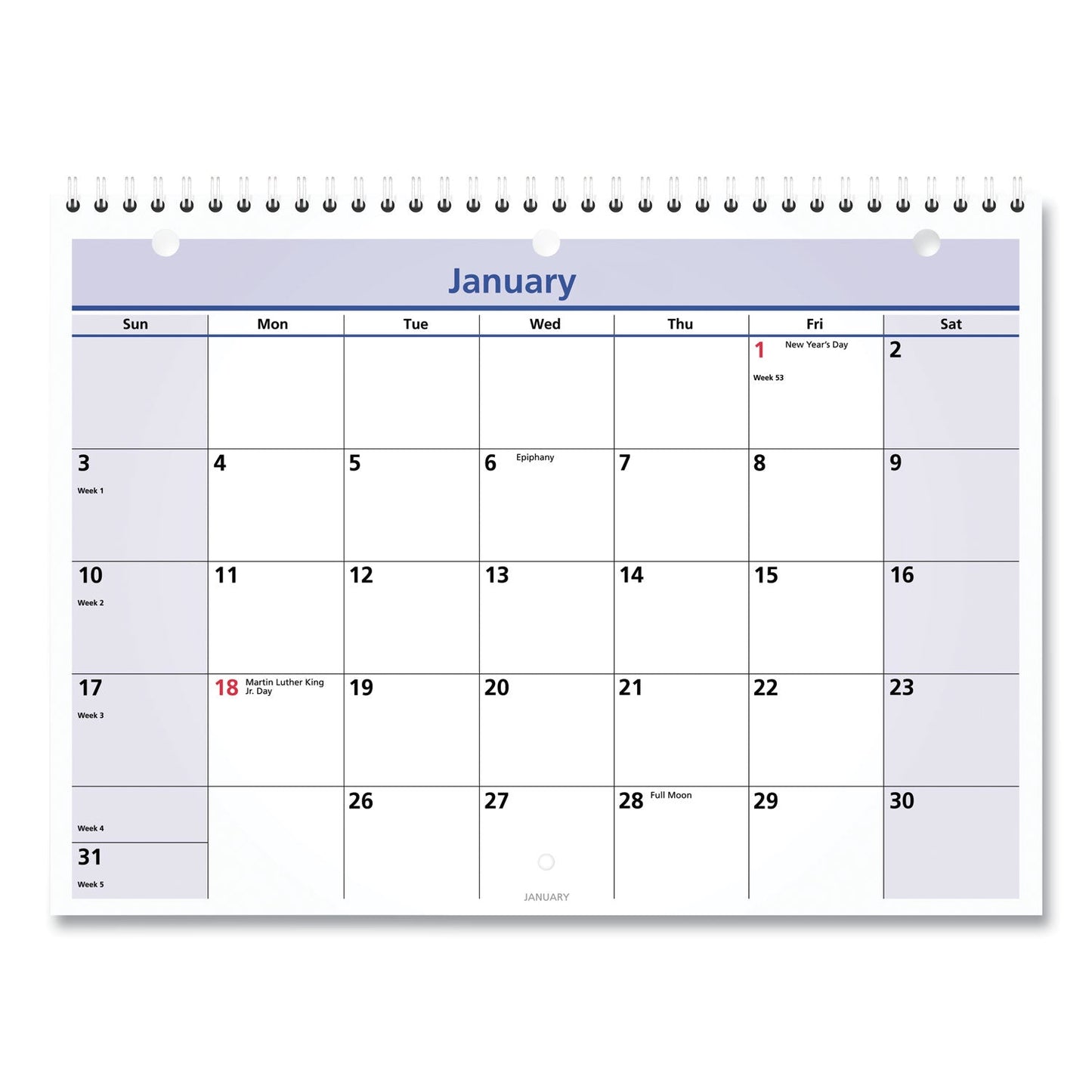 AT-A-GLANCE QuickNotes Desk/Wall Calendar, 3-Hole Punched, 11 x 8, White/Blue/Yellow Sheets, 12-Month (Jan to Dec): 2023