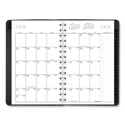 AT-A-GLANCE Contemporary Weekly/Monthly Planner, Open-Block Format, 8.5 x 5.5, Black Cover, 12-Month (Jan to Dec): 2022