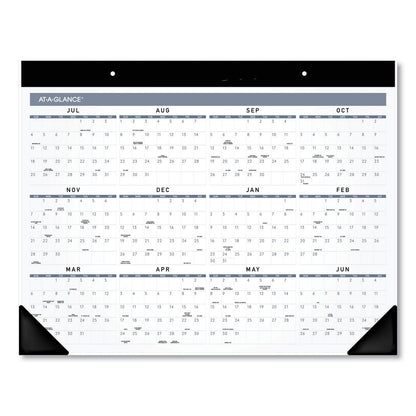 AT-A-GLANCE Academic Monthly Desk Pad, 21.75 x 17, White/Black Sheets, Black Binding/Corners, 12-Month (July to June): 2022 to 2023