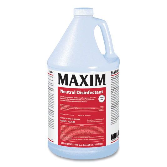 Maxim Neutral Disinfectant, Lemon Scent, 1 gal Bottle, 4/Carton
