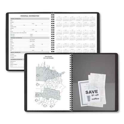 AT-A-GLANCE 24-Hour Daily Appointment Book, 8.75 x 7, Black Cover, 12-Month (Jan to Dec): 2023