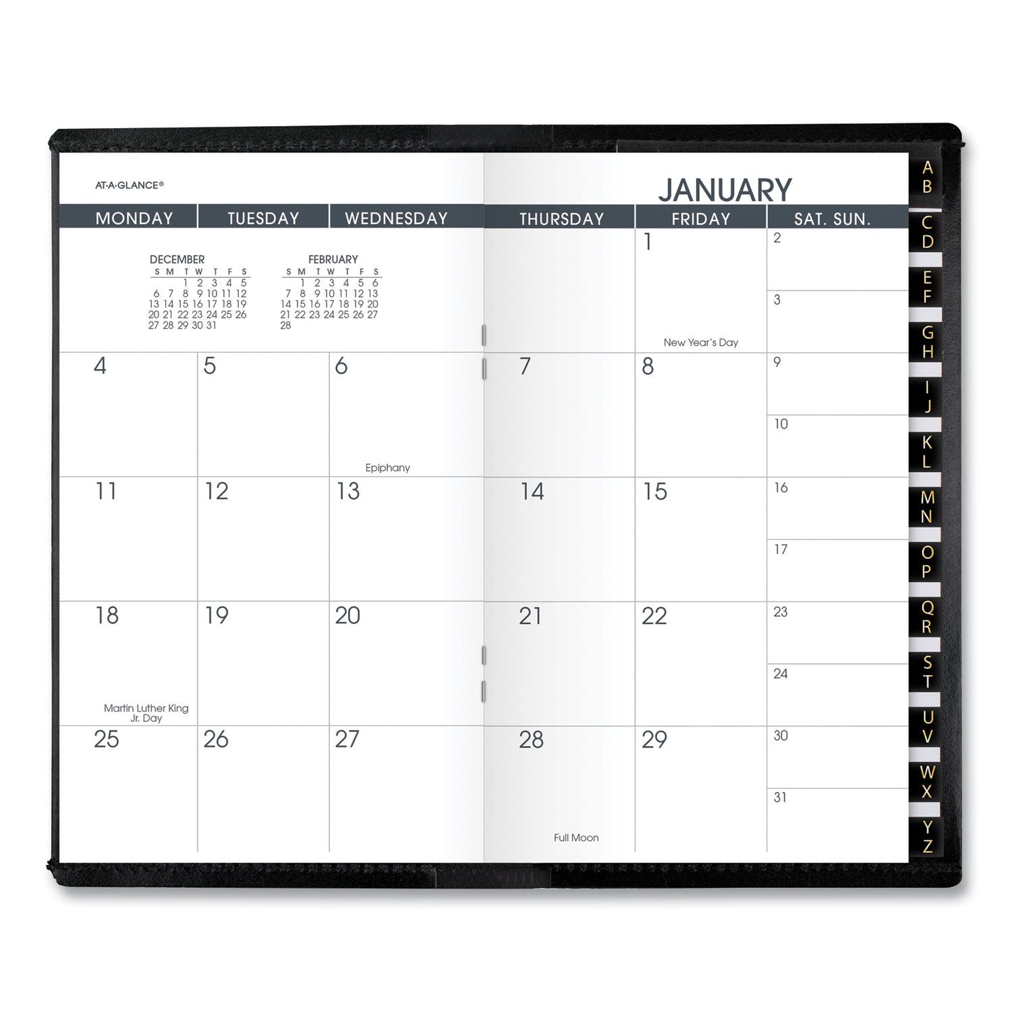AT-A-GLANCE Pocket-Size Monthly Planner, 6 x 3.5, Black Cover, 13-Month (Jan to Jan): 2023 to 2024