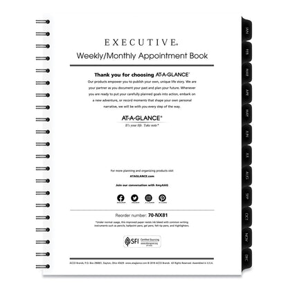 AT-A-GLANCE Executive Weekly/Monthly Planner Refill with 15-Minute Appointments, 11 x 8.25, White Sheets, 12-Month (Jan to Dec): 2023