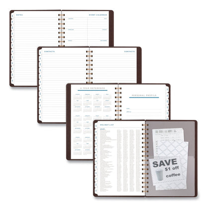 AT-A-GLANCE Signature Collection Distressed Brown Weekly Monthly Planner, 8.5 x 5.5, Brown Cover, 13-Month (Jan to Jan): 2023 to 2024