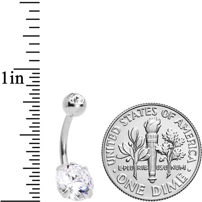 Clear Gem Large and Small Gem Belly Ring