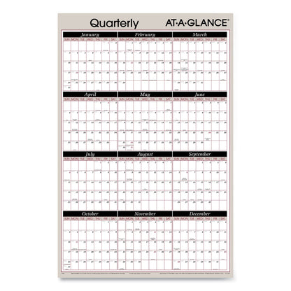 AT-A-GLANCE Vertical/Horizontal Erasable Quarterly/Monthly Wall Planner, 24 x 36, White/Black/Red Sheets, 12-Month (Jan to Dec): 2023