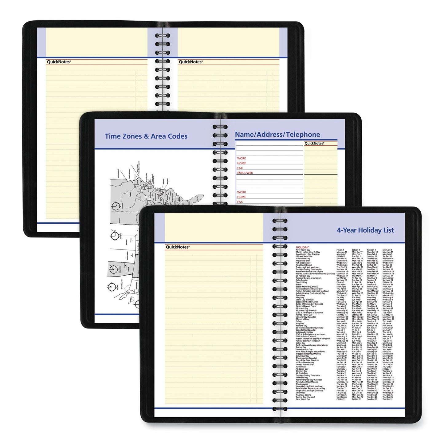 AT-A-GLANCE QuickNotes Weekly Block Format Appointment Book, 8.5 x 5.5, Black Cover, 12-Month (Jan to Dec): 2023