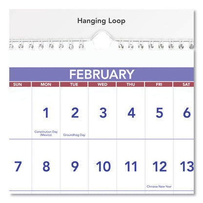 AT-A-GLANCE Deluxe Three-Month Reference Wall Calendar, Horizontal Orientation, 24 x 12, White Sheets, 15-Month (Dec-Feb): 2022 to 2024