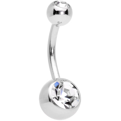 Clear Gem Gold Tone Red Holiday Cupcake Belly Ring Set of 4