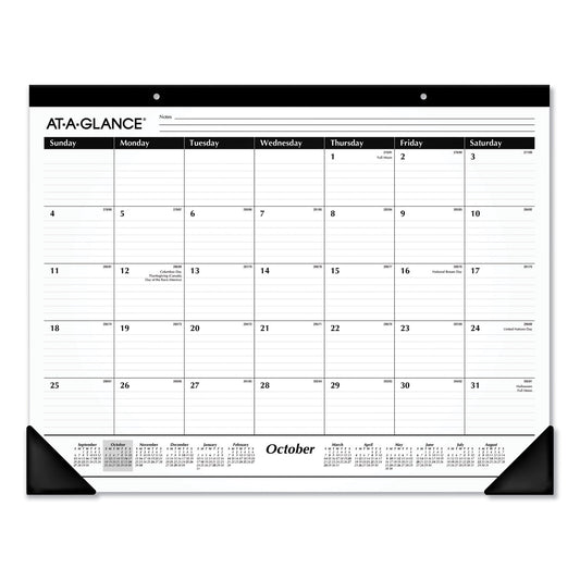 AT-A-GLANCE Academic Year Ruled Desk Pad, 21.75 x 17, White Sheets, Black Binding, Black Corners, 16-Month (Sept to Dec): 2022 to 2023