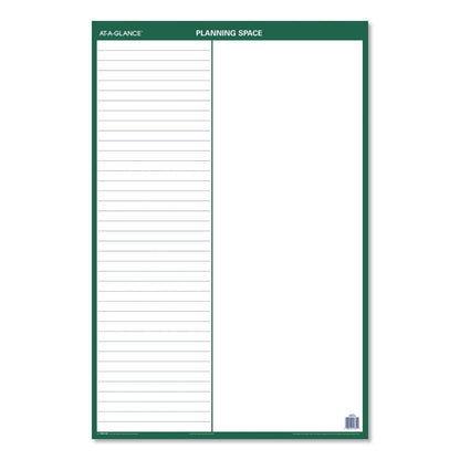 AT-A-GLANCE Vertical Erasable Wall Planner, 24 x 36, White/Green Sheets, 12-Month (Jan to Dec): 2023