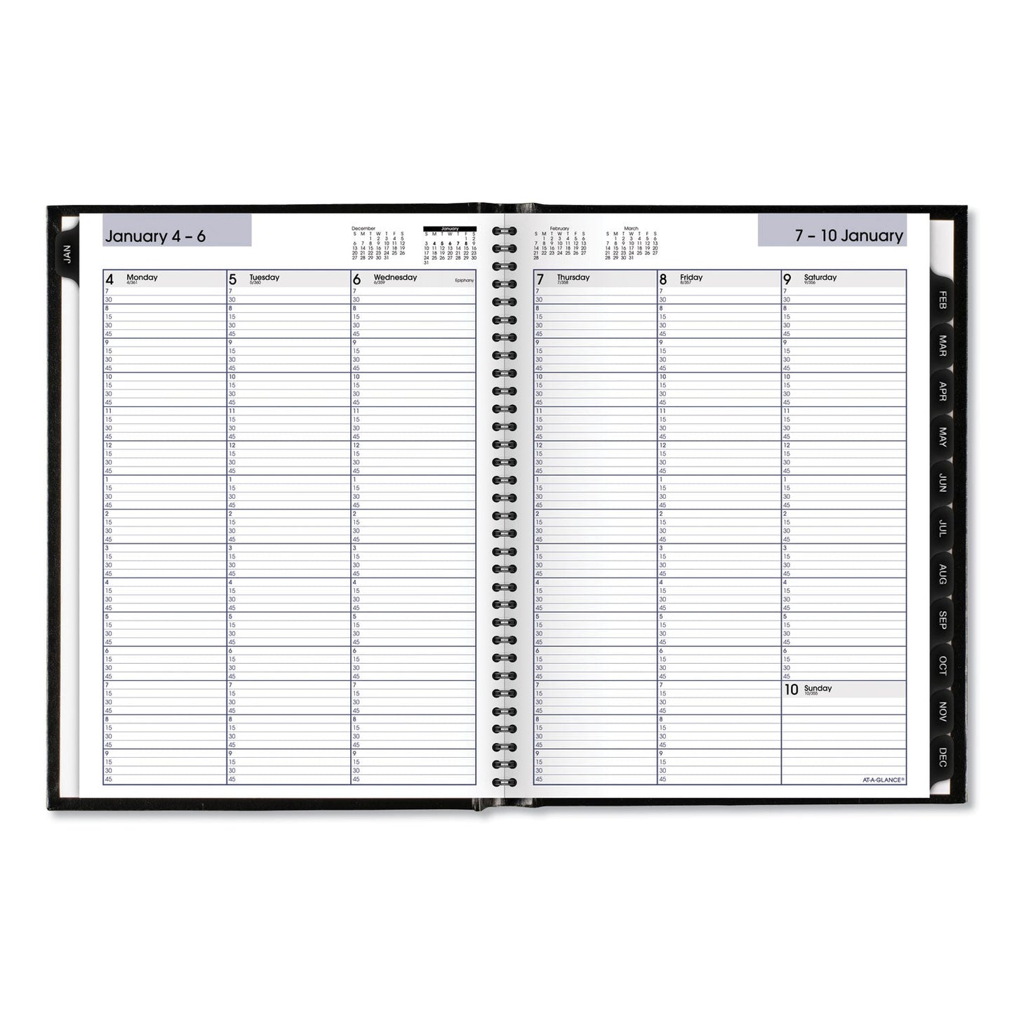 AT-A-GLANCE DayMinder Hardcover Weekly Vertical-Column Format Appointment Book, 11 x 8, Black Cover, 12-Month (Jan to Dec): 2023