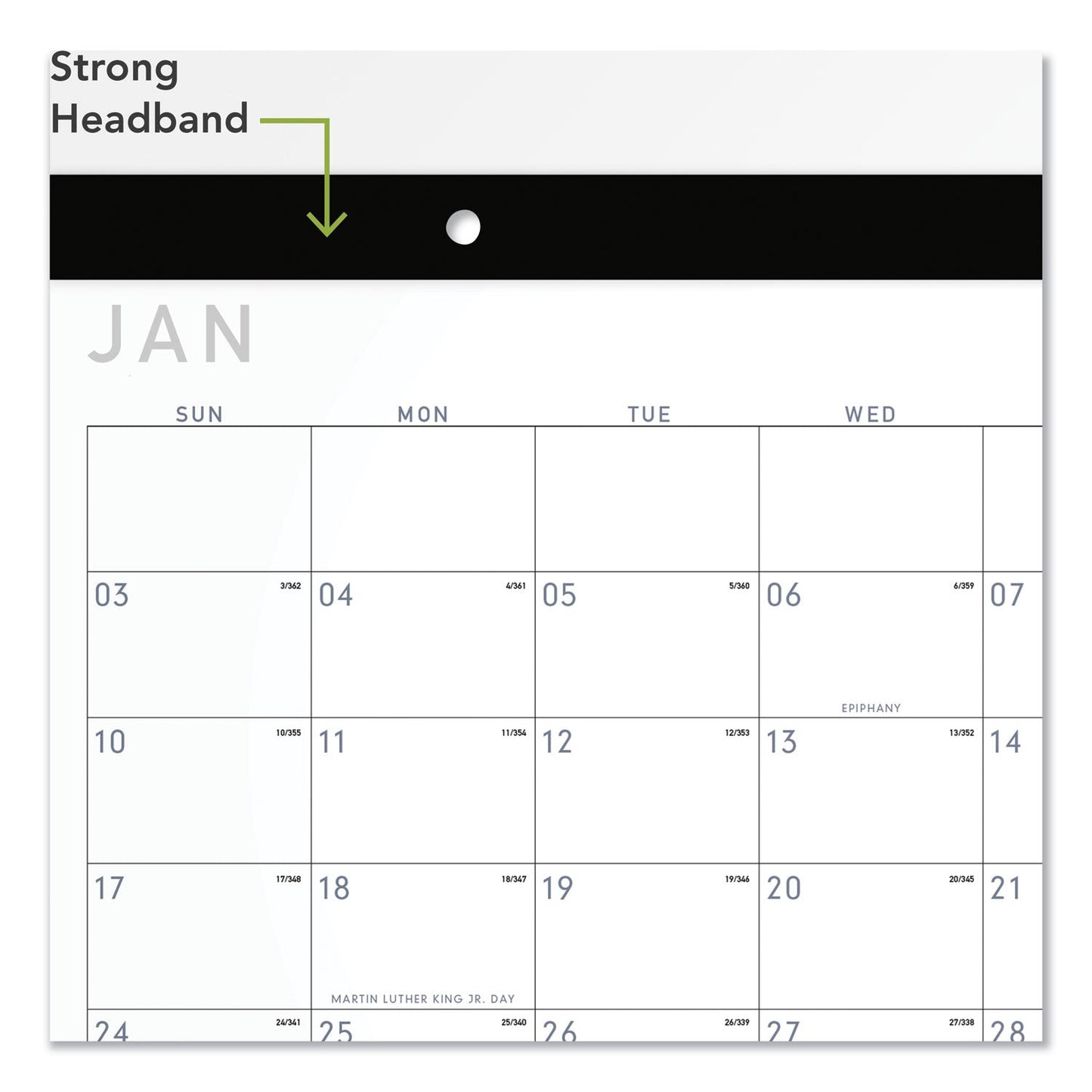 AT-A-GLANCE Contemporary Monthly Desk Pad, 18 x 11, White Sheets, Black Binding/Corners,12-Month (Jan to Dec): 2023