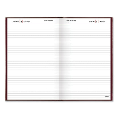 AT-A-GLANCE Standard Diary Daily Diary, 2023 Edition, Wide/Legal Rule, Red Cover, 12 x 7.75, 200 Sheets