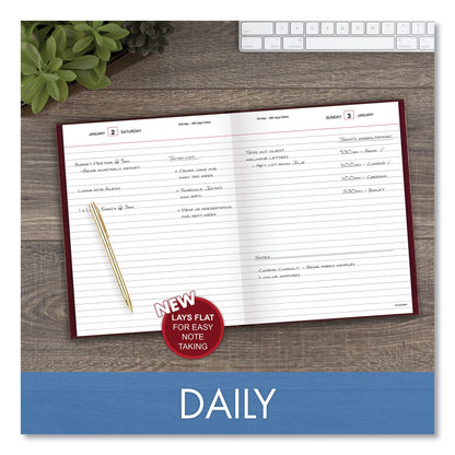 AT-A-GLANCE Standard Diary Daily Diary, 2023 Edition, Medium/College Rule, Red Cover, 9.5 x 7.5, 200 Sheets