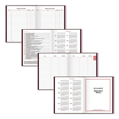 AT-A-GLANCE Standard Diary Daily Diary, 2023 Edition, Medium/College Rule, Red Cover, 9.5 x 7.5, 200 Sheets