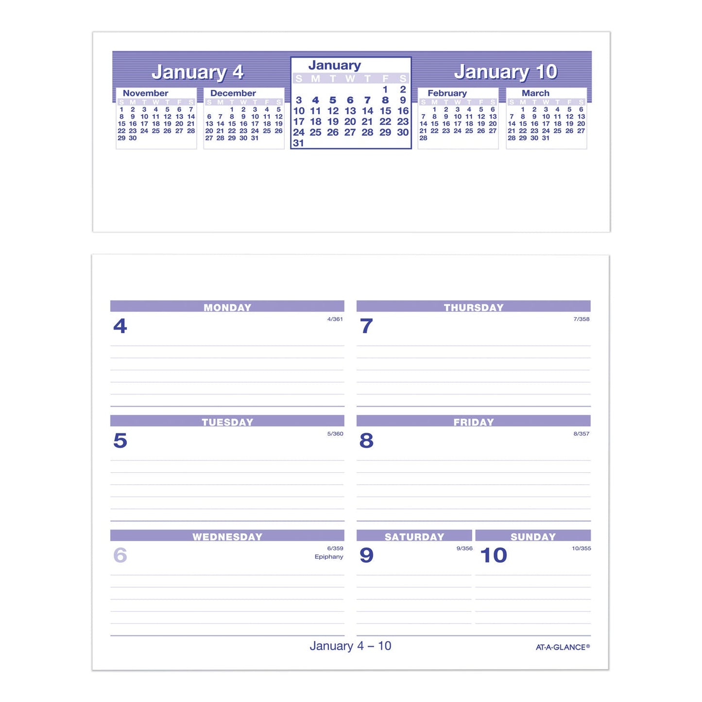 AT-A-GLANCE Flip-A-Week Desk Calendar and Base, 7 x 5.5, White Sheets, 2023