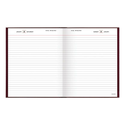 AT-A-GLANCE Standard Diary Daily Diary, 2023 Edition, Medium/College Rule, Red Cover, 9.5 x 7.5, 200 Sheets