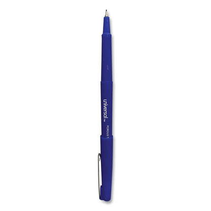 Universal Porous Point Pen, Stick, Medium 0.7 mm, Blue Ink, Blue Barrel, Dozen