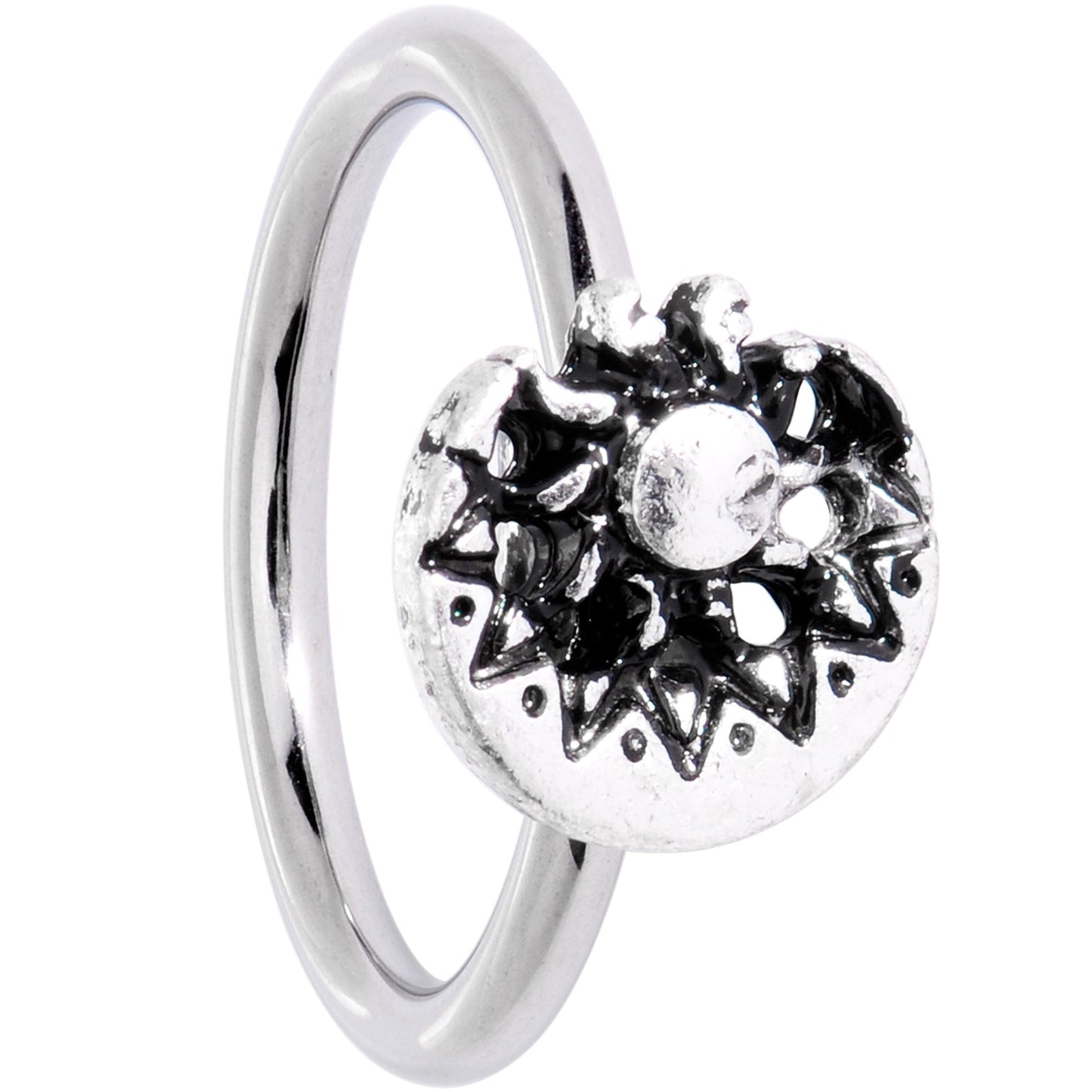 16G 3/8 Moon Cradling the Sun BCR Captive Ring